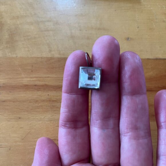 Exquisite vintage square Myka Designs earrings, rustic silver - Picture 4 of 4